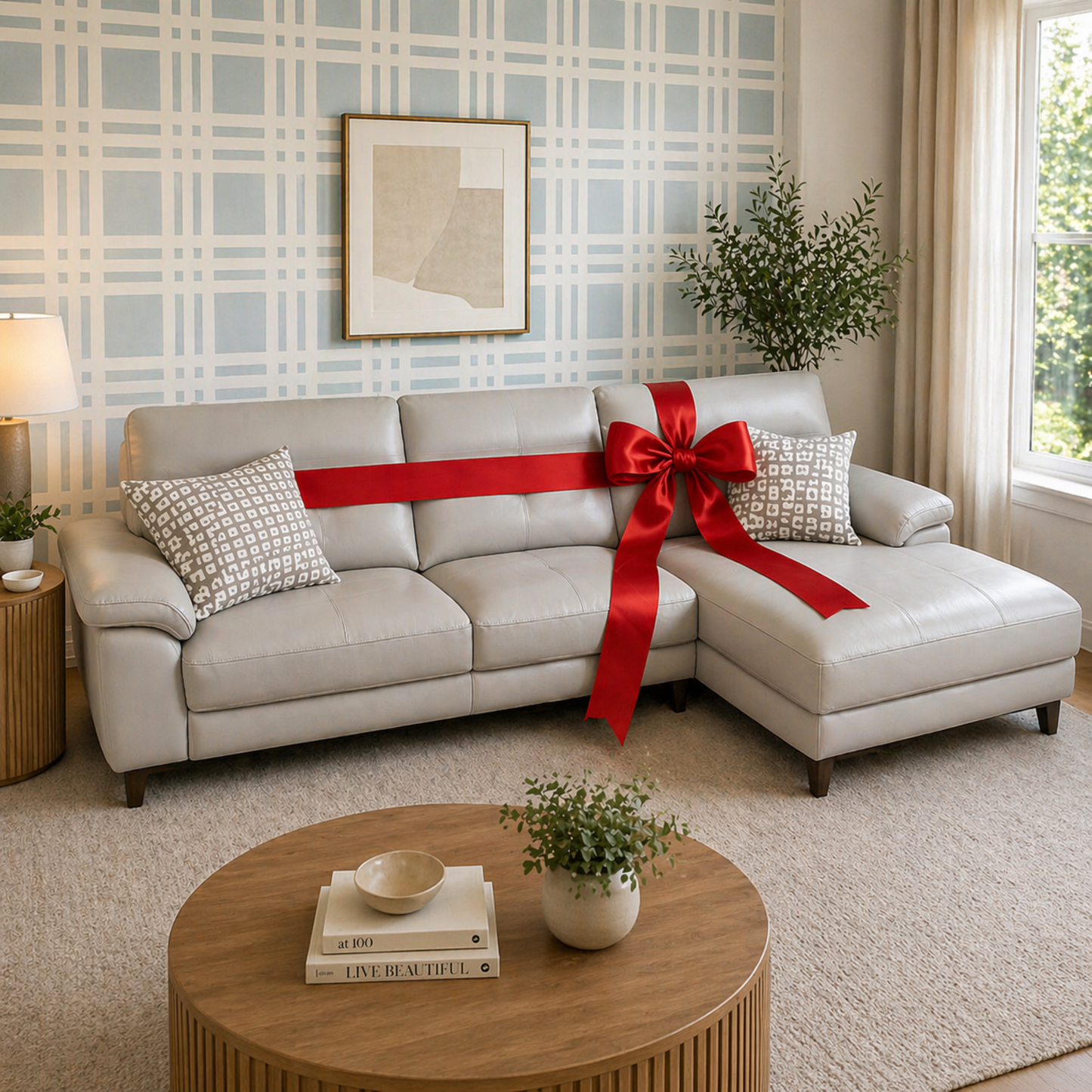 Modular Leather Sofa Gray